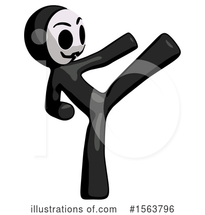 Black Design Mascot Clipart #1563796 by Leo Blanchette