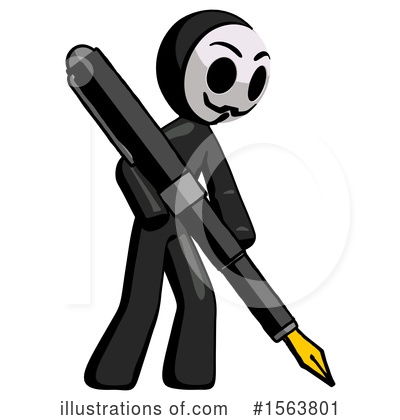 Black Design Mascot Clipart #1563801 by Leo Blanchette