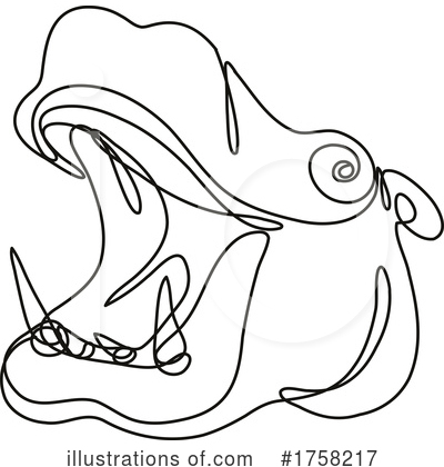 Hippopotamus Clipart #1758217 by patrimonio