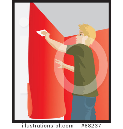 Royalty-Free (RF) Applying Wallpaper Clipart Illustration by Rosie Piter - Stock Sample #88237