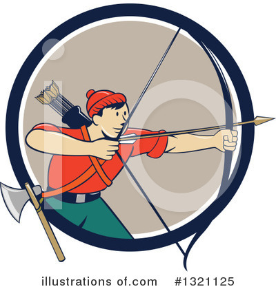 Royalty-Free (RF) Archer Clipart Illustration by patrimonio - Stock Sample #1321125