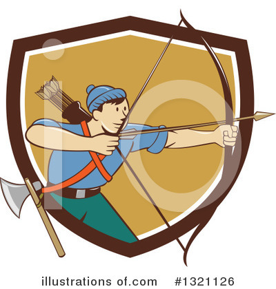 Royalty-Free (RF) Archer Clipart Illustration by patrimonio - Stock Sample #1321126