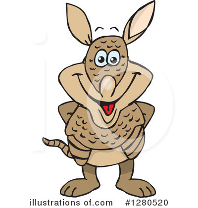 Royalty-Free (RF) Armadillo Clipart Illustration by Dennis Holmes Designs - Stock Sample #1280520