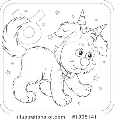 Royalty-Free (RF) Astrological Dog Clipart Illustration by Alex Bannykh - Stock Sample #1305141