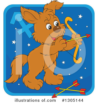 Royalty-Free (RF) Astrological Dog Clipart Illustration by Alex Bannykh - Stock Sample #1305144