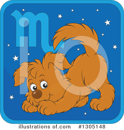 Royalty-Free (RF) Astrological Dog Clipart Illustration by Alex Bannykh - Stock Sample #1305148