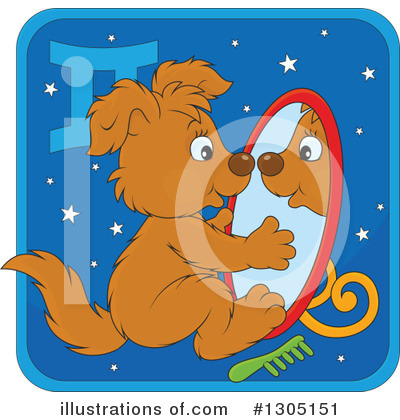 Royalty-Free (RF) Astrological Dog Clipart Illustration by Alex Bannykh - Stock Sample #1305151
