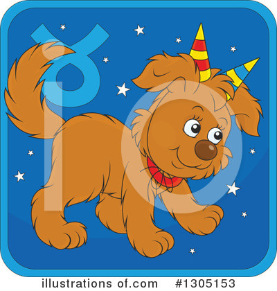 Royalty-Free (RF) Astrological Dog Clipart Illustration by Alex Bannykh - Stock Sample #1305153