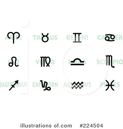 Royalty-Free (RF) Astrology Signs Clipart Illustration by michaeltravers - Stock Sample #224504