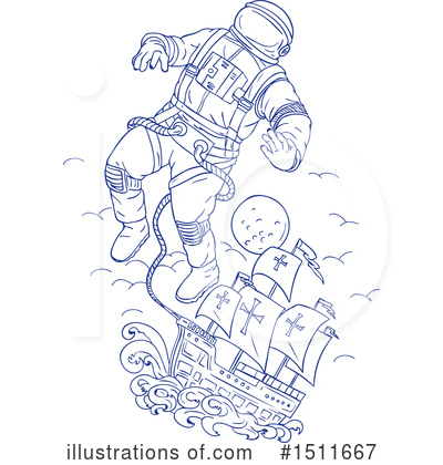 Royalty-Free (RF) Astronaut Clipart Illustration by patrimonio - Stock Sample #1511667