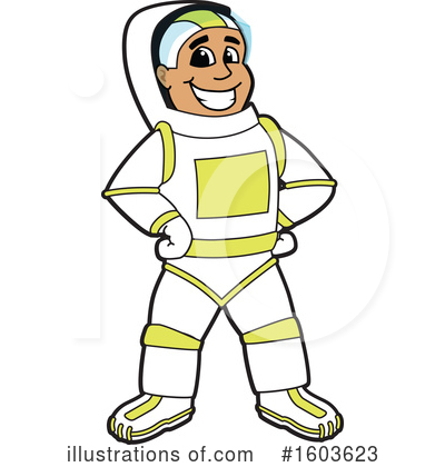Royalty-Free (RF) Astronaut Clipart Illustration by Mascot Junction - Stock Sample #1603623