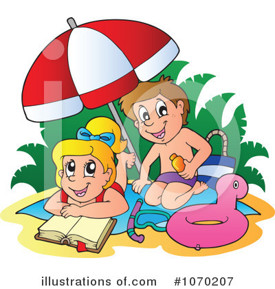 Royalty-Free (RF) At The Beach Clipart Illustration by visekart - Stock Sample #1070207