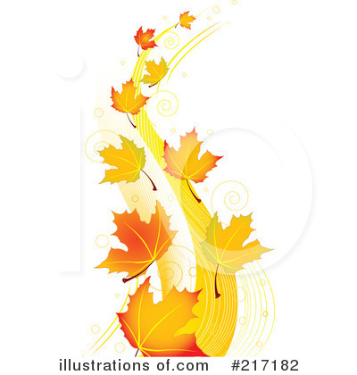 Royalty-Free (RF) Autumn Leaves Clipart Illustration by Pushkin - Stock Sample #217182