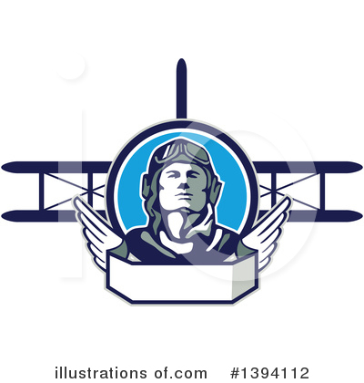 Royalty-Free (RF) Aviator Clipart Illustration by patrimonio - Stock Sample #1394112