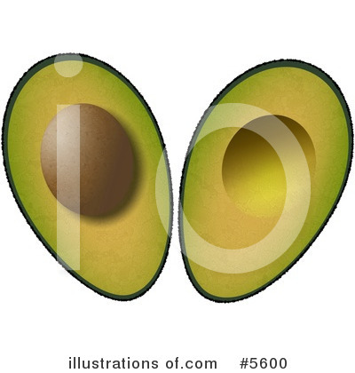 Royalty-Free (RF) Avocado Clipart Illustration by djart - Stock Sample #5600