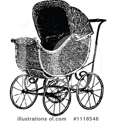 Royalty-Free (RF) Baby Carriage Clipart Illustration by Prawny Vintage - Stock Sample #1118546