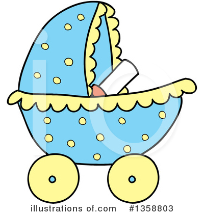 Royalty-Free (RF) Baby Stroller Clipart Illustration by LaffToon - Stock Sample #1358803