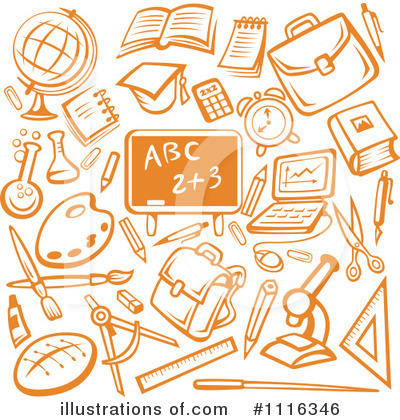 School Items Clipart #1116346 by Vector Tradition SM