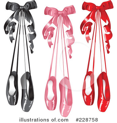 Royalty-Free (RF) Ballet Slippers Clipart Illustration by Pushkin - Stock Sample #228758
