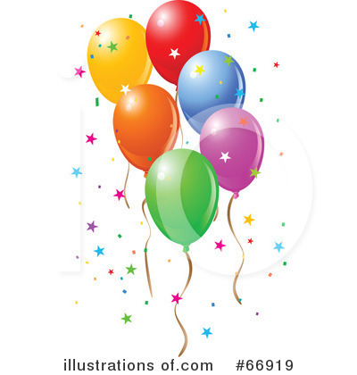 Royalty-Free (RF) Balloons Clipart Illustration by Pushkin - Stock Sample #66919