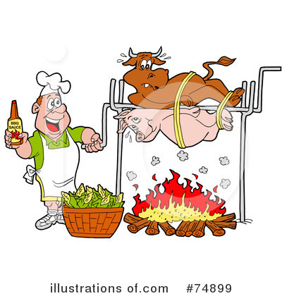 Royalty-Free (RF) Barbecue Clipart Illustration by LaffToon - Stock Sample #74899