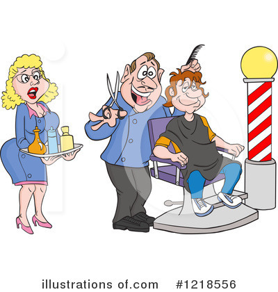 Royalty-Free (RF) Barber Clipart Illustration by LaffToon - Stock Sample #1218556