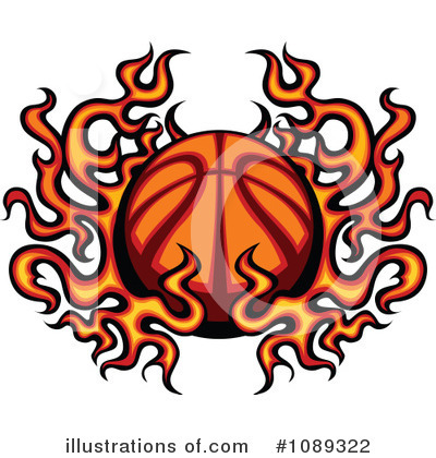 Flaming Basketball Clipart #1089322 by Chromaco