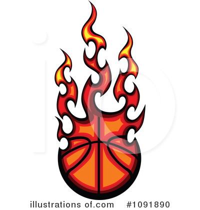 Flaming Basketball Clipart #1091890 by Chromaco