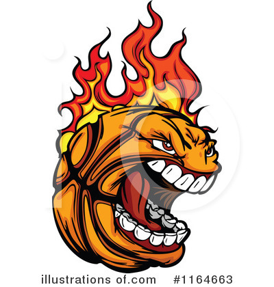 Flaming Basketball Clipart #1164663 by Chromaco
