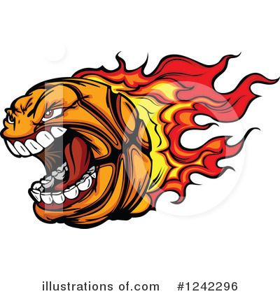 Flaming Basketball Clipart #1242296 by Chromaco