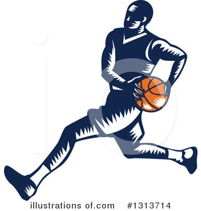 Royalty-Free (RF) Basketball Player Clipart Illustration by patrimonio - Stock Sample #1313714