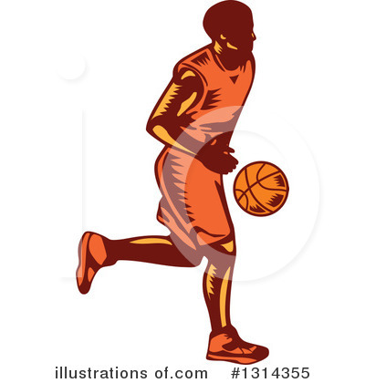 Royalty-Free (RF) Basketball Player Clipart Illustration by patrimonio - Stock Sample #1314355