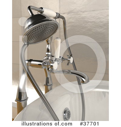 Royalty-Free (RF) Bath Tub Clipart Illustration by KJ Pargeter - Stock Sample #37701