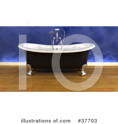 Royalty-Free (RF) Bath Tub Clipart Illustration by KJ Pargeter - Stock Sample #37703