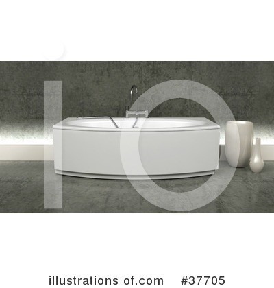 Royalty-Free (RF) Bath Tub Clipart Illustration by KJ Pargeter - Stock Sample #37705