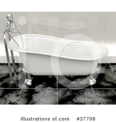 Royalty-Free (RF) Bath Tub Clipart Illustration by KJ Pargeter - Stock Sample #37706
