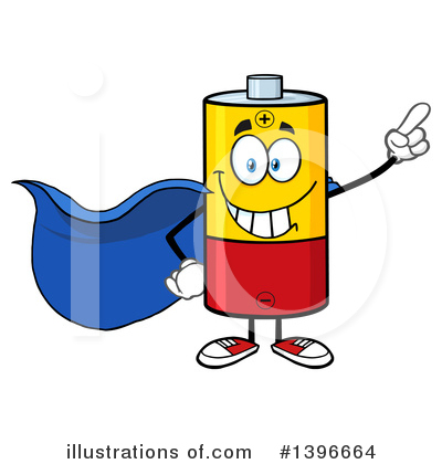 Royalty-Free (RF) Battery Character Clipart Illustration by Hit Toon - Stock Sample #1396664