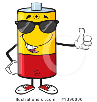 Royalty-Free (RF) Battery Character Clipart Illustration by Hit Toon - Stock Sample #1396666