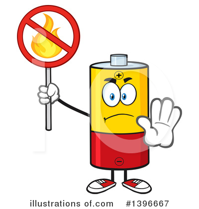 Royalty-Free (RF) Battery Character Clipart Illustration by Hit Toon - Stock Sample #1396667