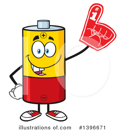 Royalty-Free (RF) Battery Character Clipart Illustration by Hit Toon - Stock Sample #1396671