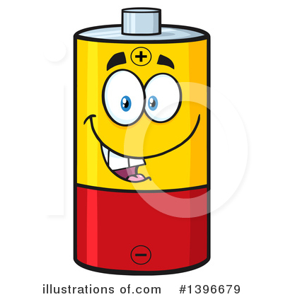 Royalty-Free (RF) Battery Character Clipart Illustration by Hit Toon - Stock Sample #1396679
