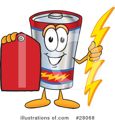 Battery Character Clipart #28068 by Mascot Junction