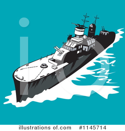 Royalty-Free (RF) Battleship Clipart Illustration by patrimonio - Stock Sample #1145714