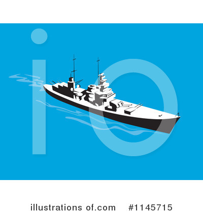 Royalty-Free (RF) Battleship Clipart Illustration by patrimonio - Stock Sample #1145715