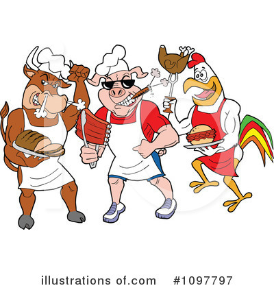 Royalty-Free (RF) Bbq Clipart Illustration by LaffToon - Stock Sample #1097797