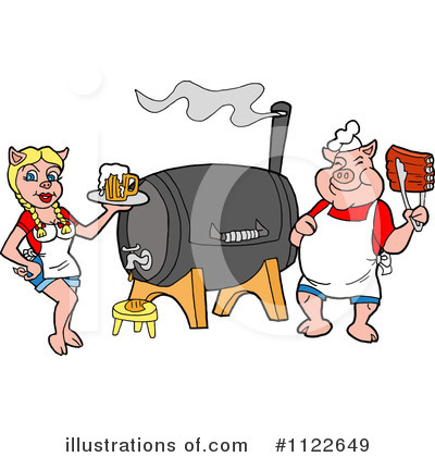 Bbq Smoker Clipart #1122649 by LaffToon