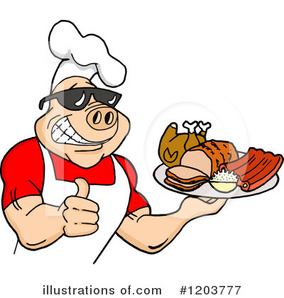 Royalty-Free (RF) Bbq Clipart Illustration by LaffToon - Stock Sample #1203777