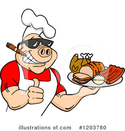 Royalty-Free (RF) Bbq Clipart Illustration by LaffToon - Stock Sample #1203780