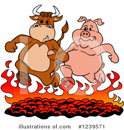 Royalty-Free (RF) Bbq Clipart Illustration by LaffToon - Stock Sample #1239571