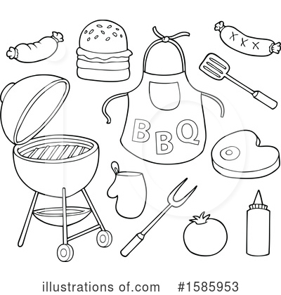 Royalty-Free (RF) Bbq Clipart Illustration by visekart - Stock Sample #1585953